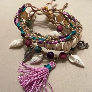 Handmade Hamsa bracelet from Dominican Republic